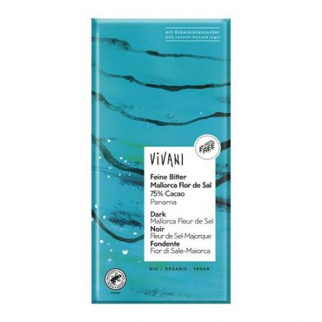 CHOCOLATE NEGRO 75% FLOR DE SAL 80 GR. VIVANI CHOCOLATE NEGRO 75% FLOR DE SAL 80 GR. VIVANI