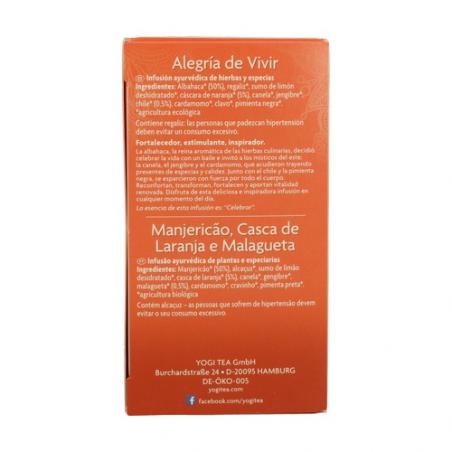 YOGI TEA ALEGRÍA DE VIVIR 17 BOLSITAS YOGI TEA ALEGRÍA DE VIVIR 17 BOLSITAS