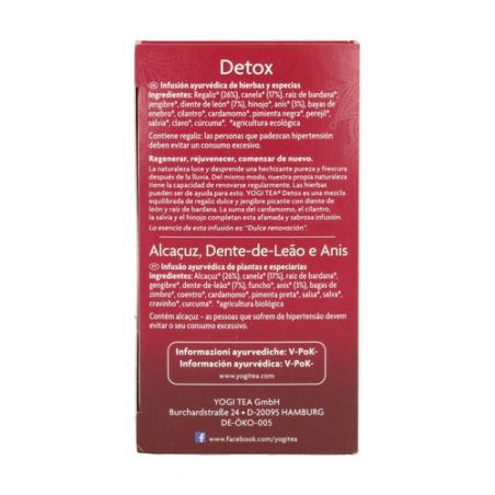 YOGI TEA DETOX 17 BOLSITAS YOGI TEA DETOX 17 BOLSITAS