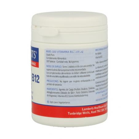 VITAMINA B12 100 MCG. (100 TABS). LAMBERTS VITAMINA B12 100 MCG. (100 TABS). LAMBERTS