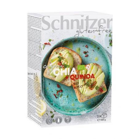 PAN CHIA HARINA DE QUINOA ECO 2X250GR. SCHNITZER PAN CHIA HARINA DE QUINOA ECO 2X250GR. SCHNITZER