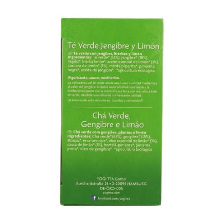 YOGI TEA TÉ VERDE JENGIBRE Y LIMON YOGI TEA TÉ VERDE JENGIBRE Y LIMON