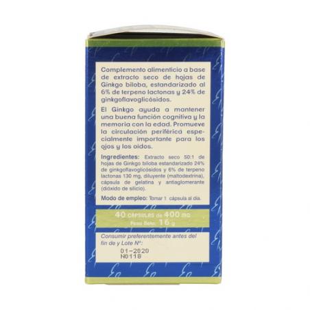 GINKGO BILOBA 40 CAP. ESTADO PURO. TONGIL GINKGO BILOBA 40 CAP. ESTADO PURO. TONGIL
