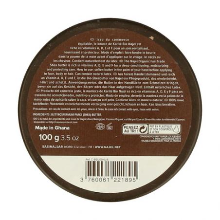 MANTECA DE KARITÉ BIO 100GR . NAJEL MANTECA DE KARITÉ BIO 100GR . NAJEL