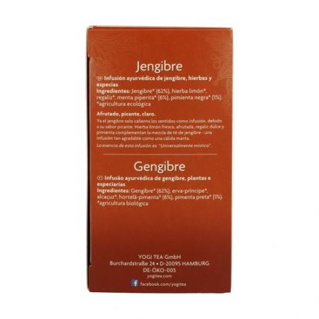 YOGI TEA DE JENGIBRE ECO 17 BOLSITAS YOGI TEA DE JENGIBRE ECO 17 BOLSITAS