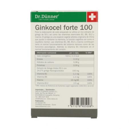GINKOCEL FORTE 100 (40 CÁPSULAS) DR. DUNNER GINKOCEL FORTE 100 (40 CÁPSULAS) DR. DUNNER