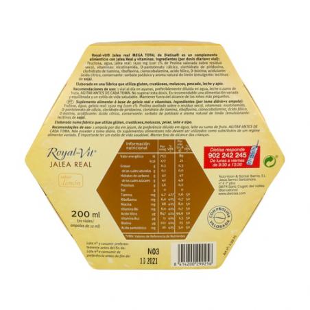 ROYAL VIT MEGA VIT 1500 (20 VIALES). DIETISA ROYAL VIT MEGA VIT 1500 (20 VIALES). DIETISA
