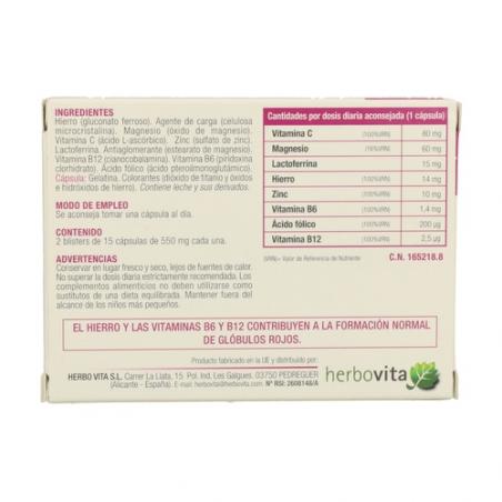 APOXFERRO 30 CÁPSULAS. HERBOVITA APOXFERRO 30 CÁPSULAS. HERBOVITA