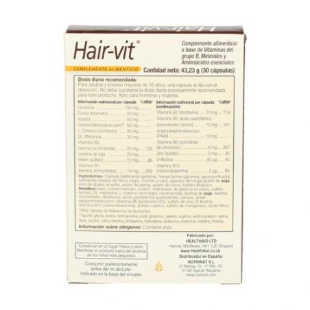 HAIR-VIT (30 CÁPSULAS) HEALTH AID HAIR-VIT (30 CÁPSULAS) HEALTH AID