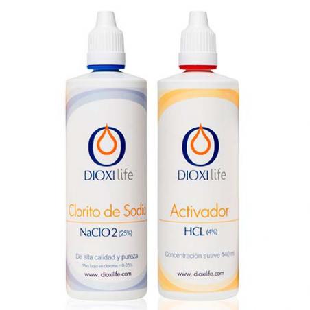 KIT CLORITO DE SODIO+ACTIVADOR 140 ML. DIOXLIFE KIT CLORITO DE SODIO+ACTIVADOR 140 ML. DIOXLIFE