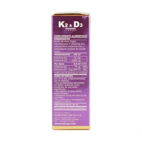 VITAMINA K2 + D3 LIQUIDO 30 ML. MARNYS VITAMINA K2 + D3 LIQUIDO 30 ML. MARNYS