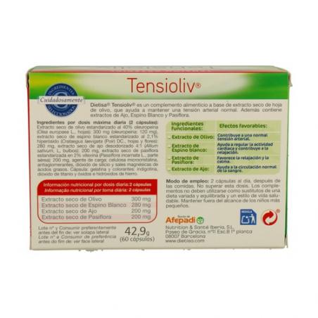 TENSIOLIV 60 CÁPSULAS. DIETISA TENSIOLIV 60 CÁPSULAS. DIETISA