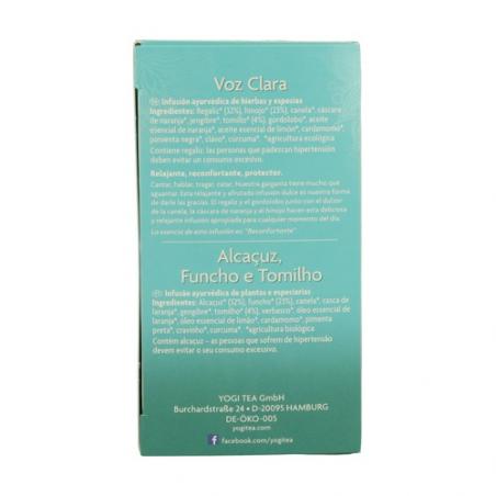 YOGI TEA VOZ CLARA 17 BOLSITAS YOGI TEA VOZ CLARA 17 BOLSITAS