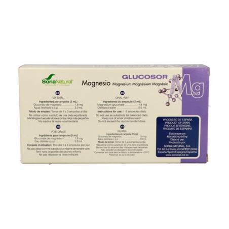 GLUCOSOR MAGNESIO 28 AMPOLLAS. SORIA NATURAL GLUCOSOR MAGNESIO 28 AMPOLLAS. SORIA NATURAL