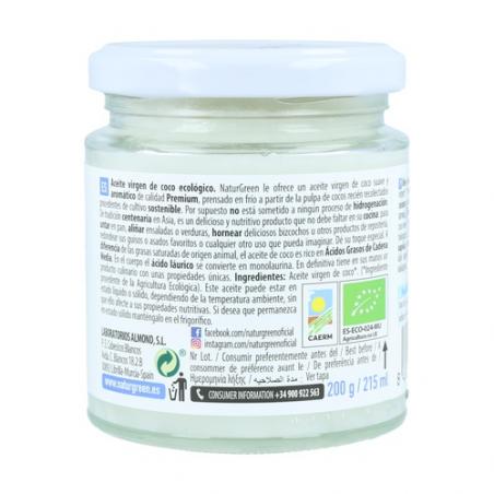 ACEITE VIRGEN COCO ECO 200 ML. NATURGREEN ACEITE VIRGEN COCO ECO 200 ML. NATURGREEN