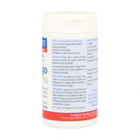 GINKGO BILOBA 6000MG 180 TABL. LAMBERTS GINKGO BILOBA 6000MG 180 TABL. LAMBERTS