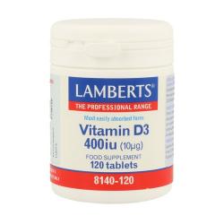 VITAMINA D3 400 U.I 120 CÁPSULAS. LAMBERTS