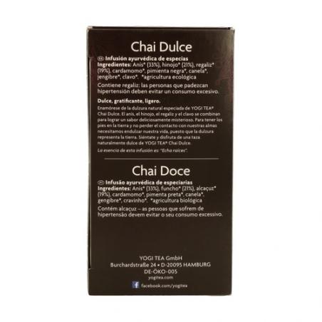 YOGI TEA CHAI DULCE ECO 17 BOLSITAS YOGI TEA CHAI DULCE ECO 17 BOLSITAS