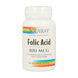 FOLIC ACID 800MG 100 CAPSULAS. SOLARAY