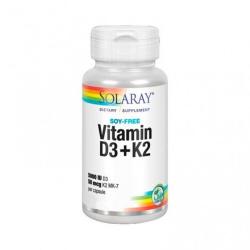 VITAMINA D3+K2 120 CÁPSULAS. SOLARAY